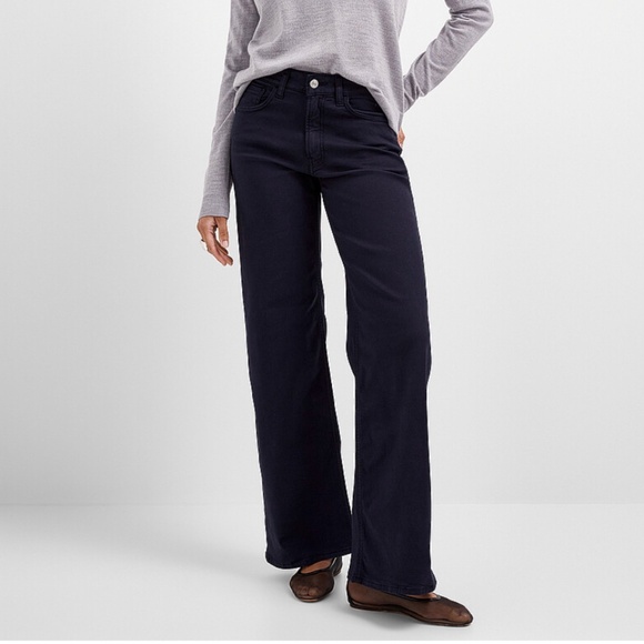 Mavi navy Alena stretch high waist wide straight leg jeans made in Europe NWT - Picture 1 of 12